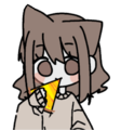 Octa enjoying pizza