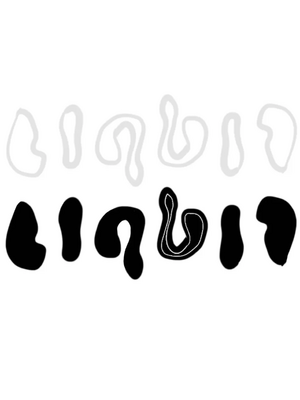 Two rough outlines of "binbig" on a white background. The top one is outlined in grey, the bottom one has solid black letters with a white wireframe showing in the second "b."